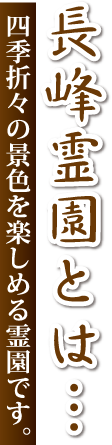 長峰霊園とは…四季折々の景色を楽しめる霊園です。